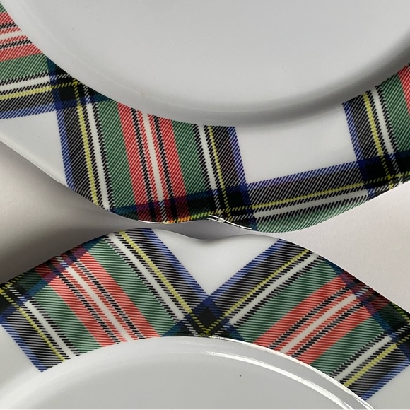ASPEN HOME Tartan Plaid Dinner Plate Set of 4 Dinner 10.5” Melamine MINT Cond - Picture 11 of 16